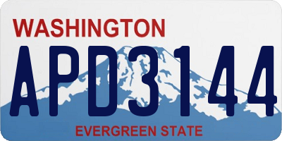 WA license plate APD3144