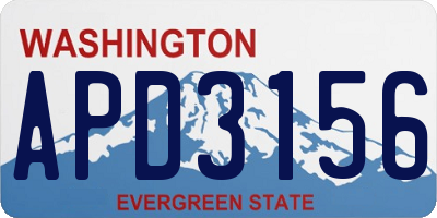 WA license plate APD3156