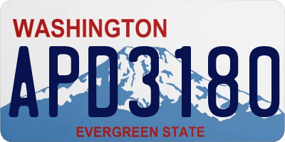 WA license plate APD3180