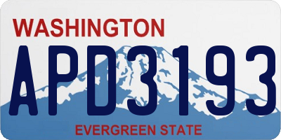 WA license plate APD3193