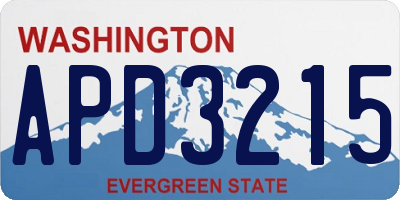 WA license plate APD3215