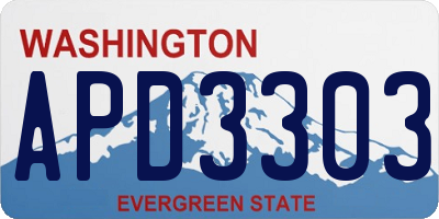 WA license plate APD3303