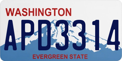 WA license plate APD3314