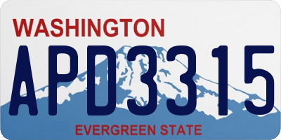 WA license plate APD3315