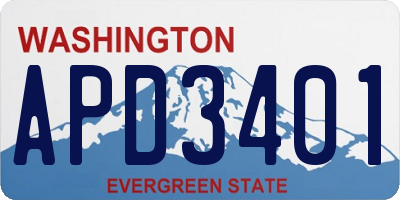 WA license plate APD3401
