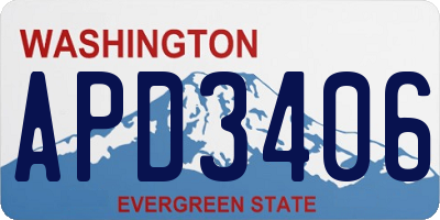WA license plate APD3406