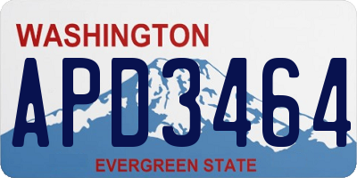 WA license plate APD3464