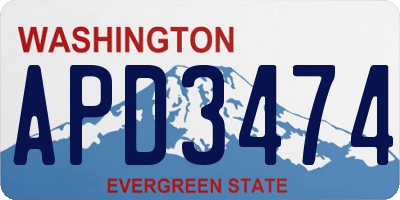 WA license plate APD3474