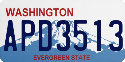 WA license plate APD3513