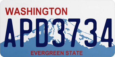 WA license plate APD3734