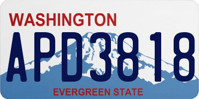 WA license plate APD3818