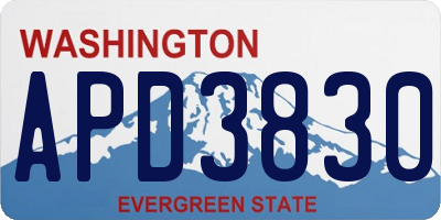 WA license plate APD3830