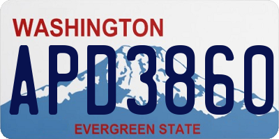 WA license plate APD3860