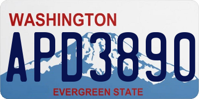 WA license plate APD3890
