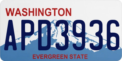 WA license plate APD3936