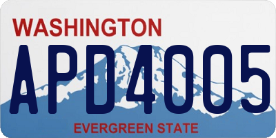 WA license plate APD4005