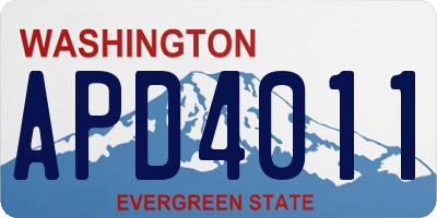 WA license plate APD4011