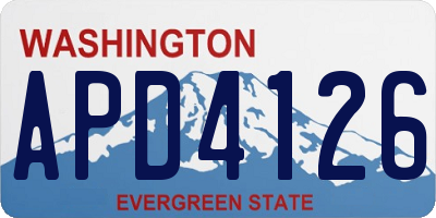 WA license plate APD4126