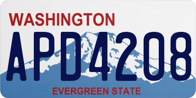 WA license plate APD4208