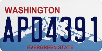 WA license plate APD4391