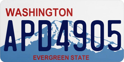 WA license plate APD4905
