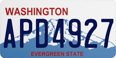 WA license plate APD4927