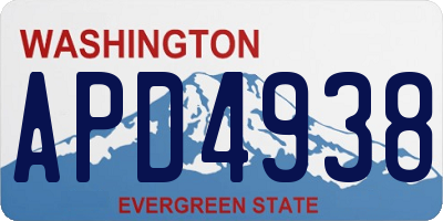 WA license plate APD4938