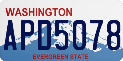 WA license plate APD5078