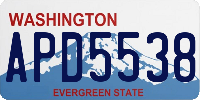 WA license plate APD5538