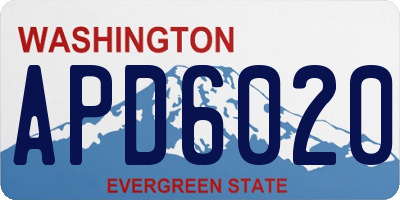 WA license plate APD6020