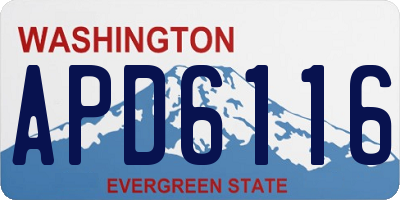 WA license plate APD6116