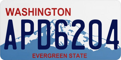 WA license plate APD6204