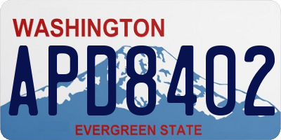 WA license plate APD8402