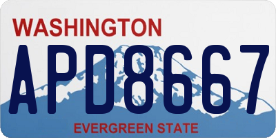 WA license plate APD8667