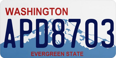 WA license plate APD8703