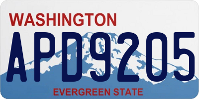 WA license plate APD9205