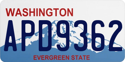 WA license plate APD9362