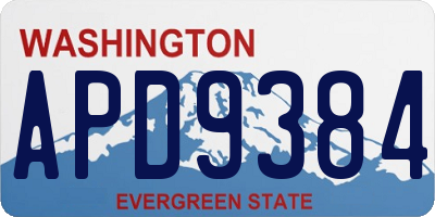 WA license plate APD9384