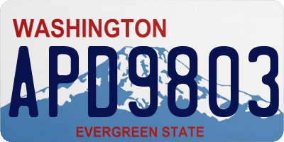 WA license plate APD9803