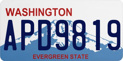 WA license plate APD9819