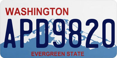 WA license plate APD9820