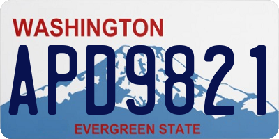 WA license plate APD9821