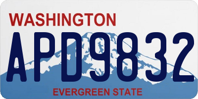 WA license plate APD9832