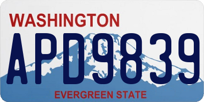 WA license plate APD9839