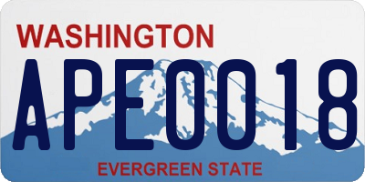 WA license plate APE0018