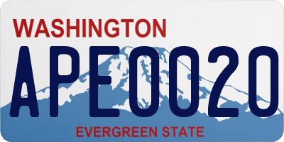 WA license plate APE0020