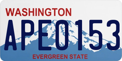 WA license plate APE0153