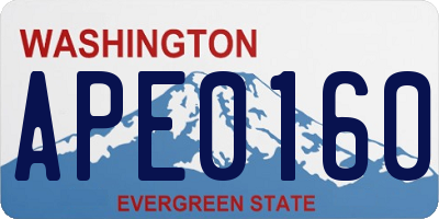 WA license plate APE0160