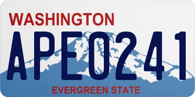 WA license plate APE0241