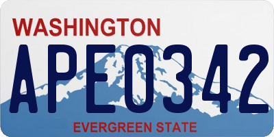 WA license plate APE0342